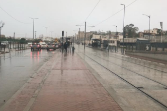 صورة أمطار تتسبب في وقف ترامواي في محطة ميموني حمود…
