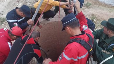 صورة إنتشال جثتين من بئر و إنقاذ أخر بمنطقة “كريرش” ببلدية الزعفران بالجلفة