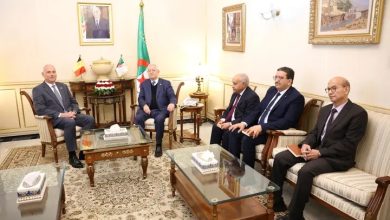 صورة رئيس مجلس الأمة يستقبل سفير بلجيكا